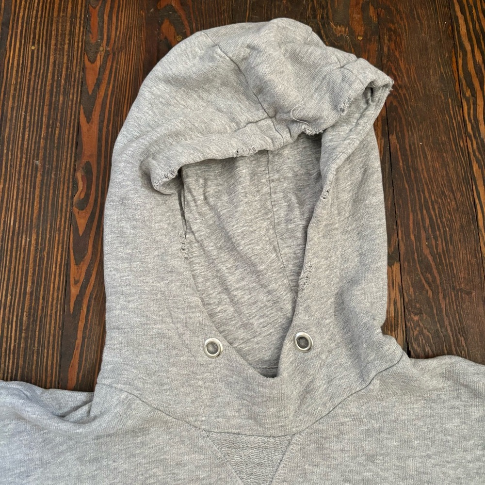 NUNUNU kids distressed gray hoodie sweatshirt - Picture 3 of 8